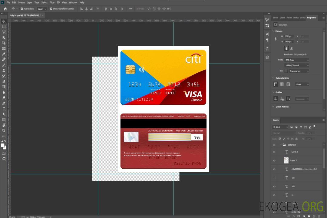 Carte visa classique Citibank Pays-Bas template Carte visa classique Citibank Pays-Bas template